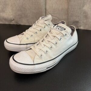 Converse All Star Chuck Taylor Sneakers Womens 8.5 White Sparkle Lace-Up 561712F